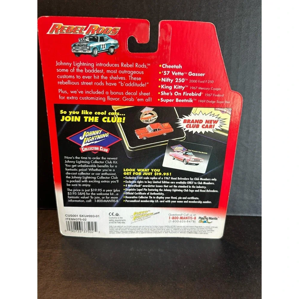 2001 JOHNNY LIGHTNING‎ REBEL RODS CHEETAH 1:64 SCALE DIE CAST CAR NEW IN PACKAGE